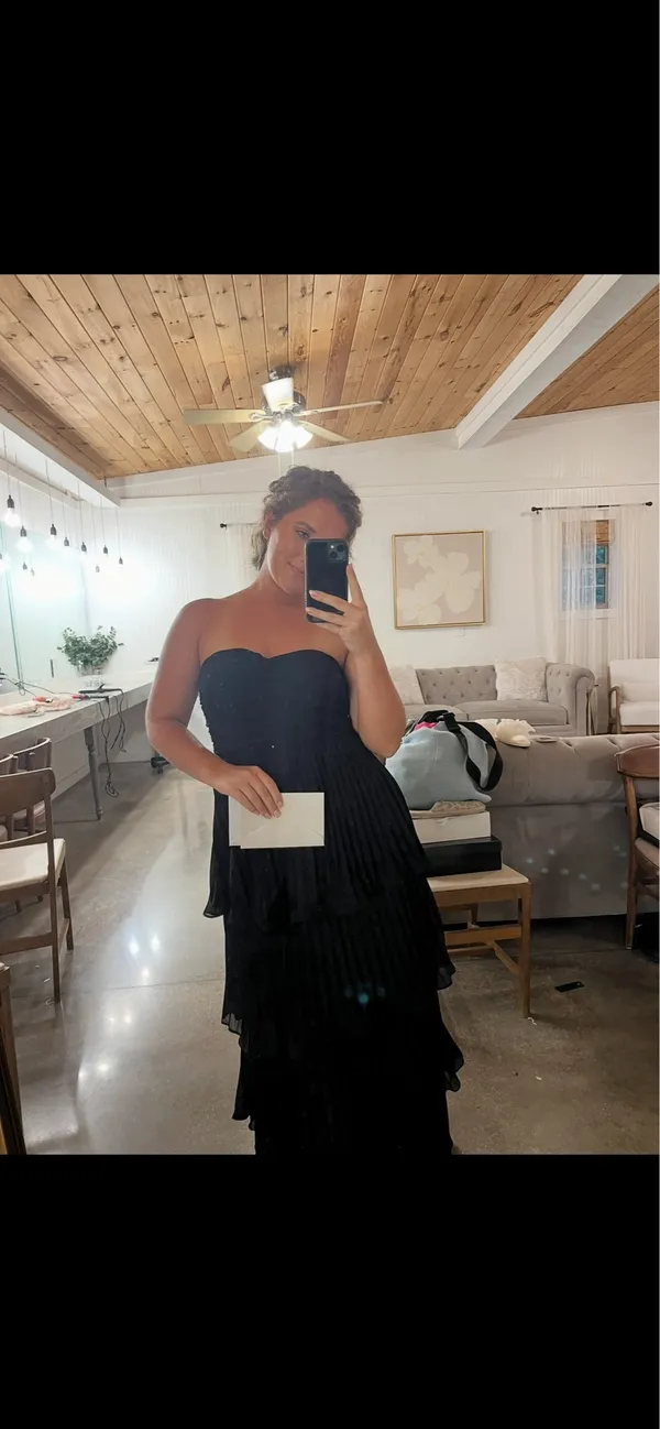 Lulu's Black Strapless Tiered Dress - Image 3