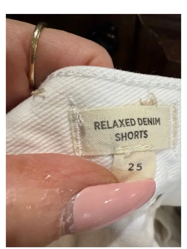 Madewell White Frayed Hem Denim Shorts - Image 8