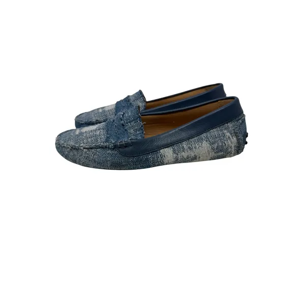 M.Gemi The Pastoso Distressed Denim Penny Driving Loafers Blue Size 35.5 US 5.5 - Image 6