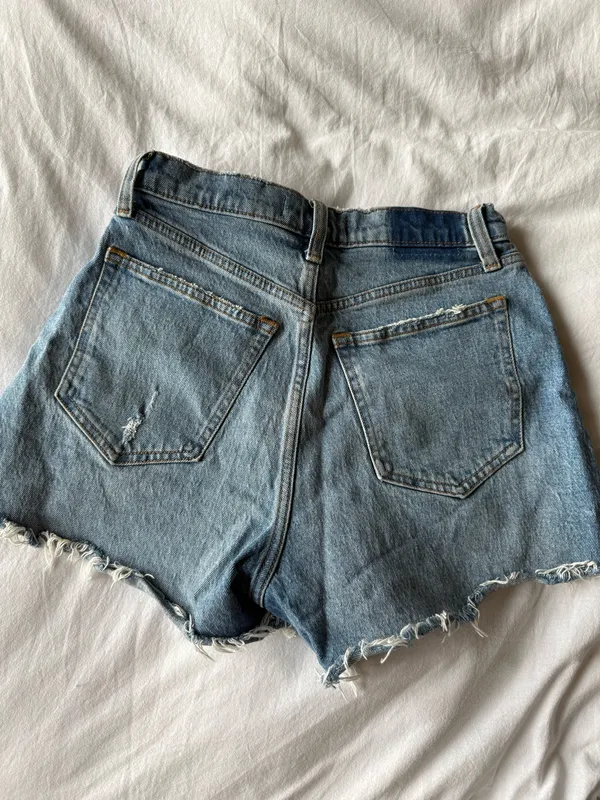 Abercrombie 90s Relaxed High-Rise Jean Shorts Cut-Off - Image 5