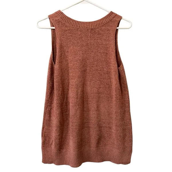 Old Navy Women Size Medium Sleeveless Knit Sweater Vest Slit Sides‎ High Neck - Image 2