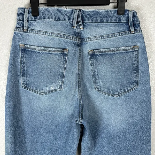 Good American Good Legs Cigarette Jeans Womens 8/29 Split Hem Blue Medium‎ Wash - Image 5