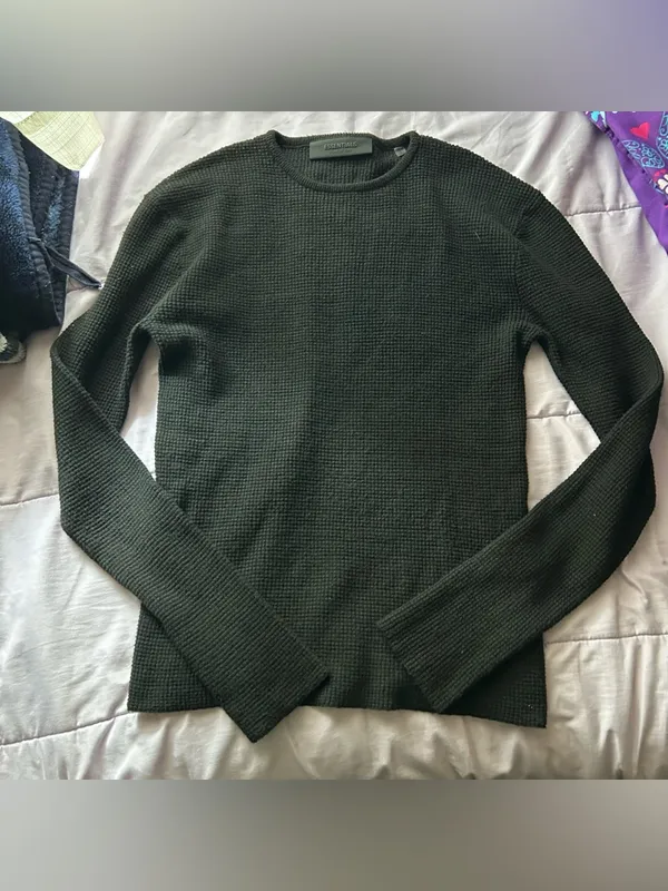 Fear of God Essentials WAFFLE FITTED LONG SLEEVE SWEATER - Image 2