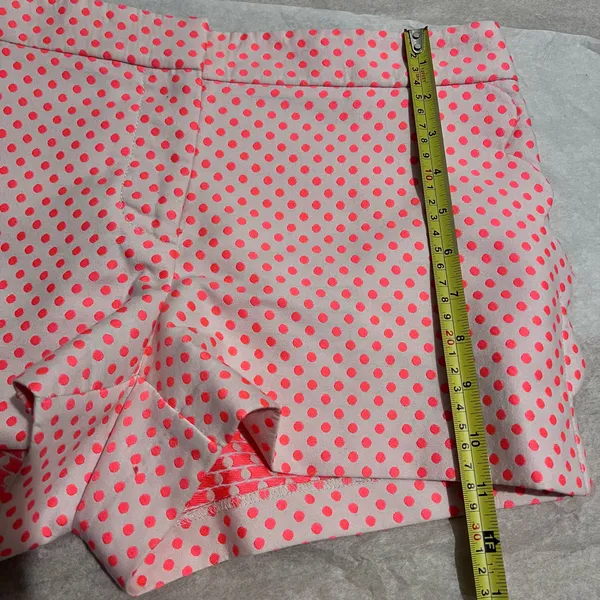 J Crew Womens Shorts Coral Pink Polka Dot Scalloped Pockets, Size 4 - Image 8