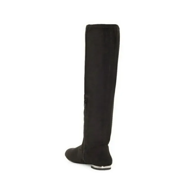 NWT Jessica Simpson Gilia Black Microsuede Knee High Flat Riding Boots Size 7 - Image 3