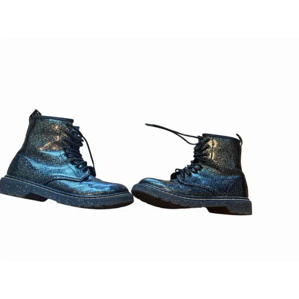 DR. MARTENS “Doc’s” Black 1460 Patent Glitter Lace-Up Boots with Side Zip 6 - Image 6