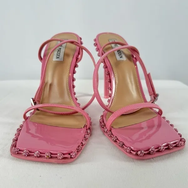 Steve Madden Zelle Square Toe‎ Rhinestone Heels in Pink Size 9 - Image 5