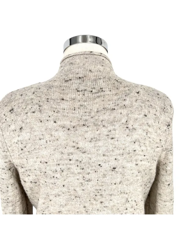Madewell Donegal Inland Mock Neck Sweater coziest Yarn Speckled Cream Size Large - Image 6