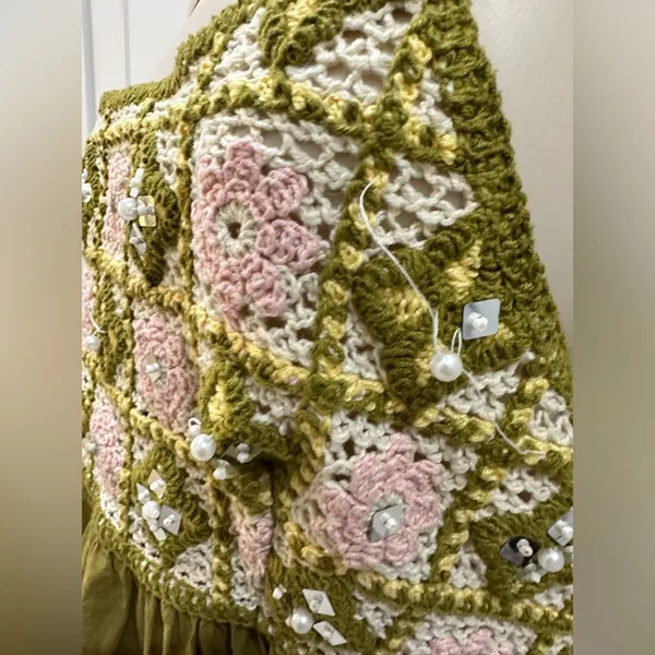 Zara Mix Beaded Crochet Dress - Image 7
