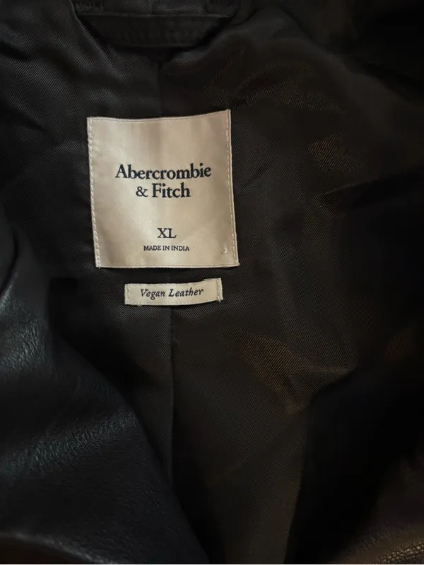 Abercrombie & Fitch Black Women's Pea Coat-Vegan Leather - Image 2