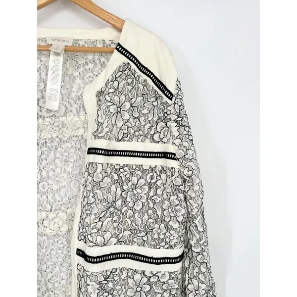 Chico's Lace Jacket Womens Size XL Boho Elegant‎ Fancy Romantic Feminine Artsy - Image 2