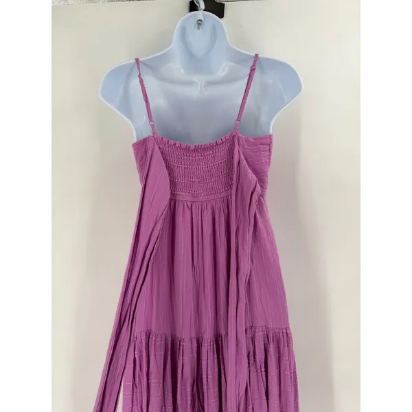 Haute Hippie Style Maxi Dress Womens S Purple Tiered Boho Cottagecore Bow Back‎ - Image 13