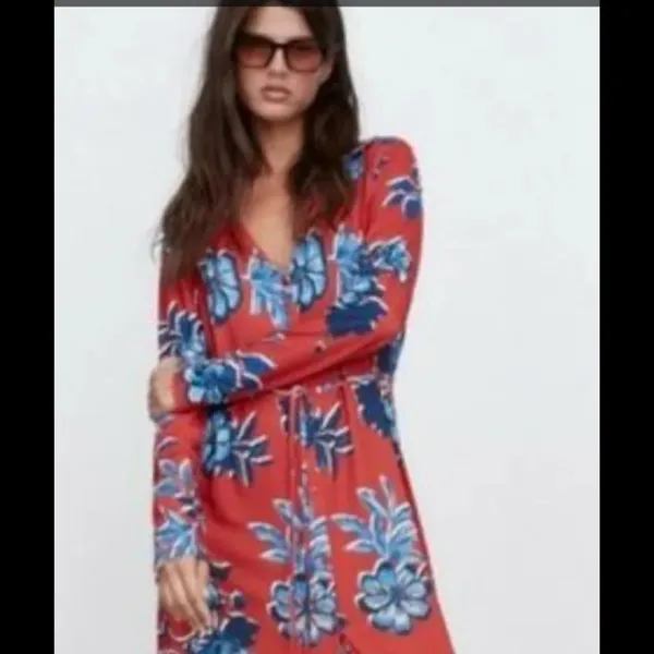 Zara Floral button‎ down midi dress size S - Image 3