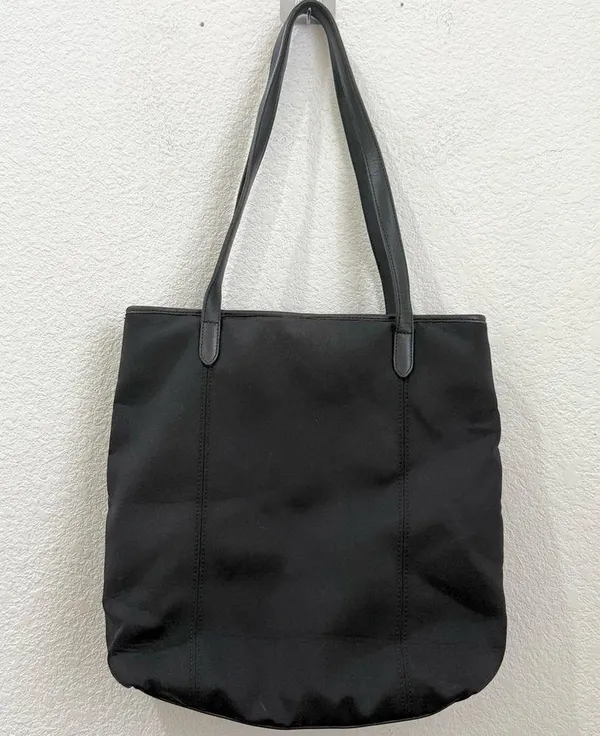 Vintage COACH 6217 Black Neoprene w/ Leather Handle Triple Compartment Tote Bag - Image 2