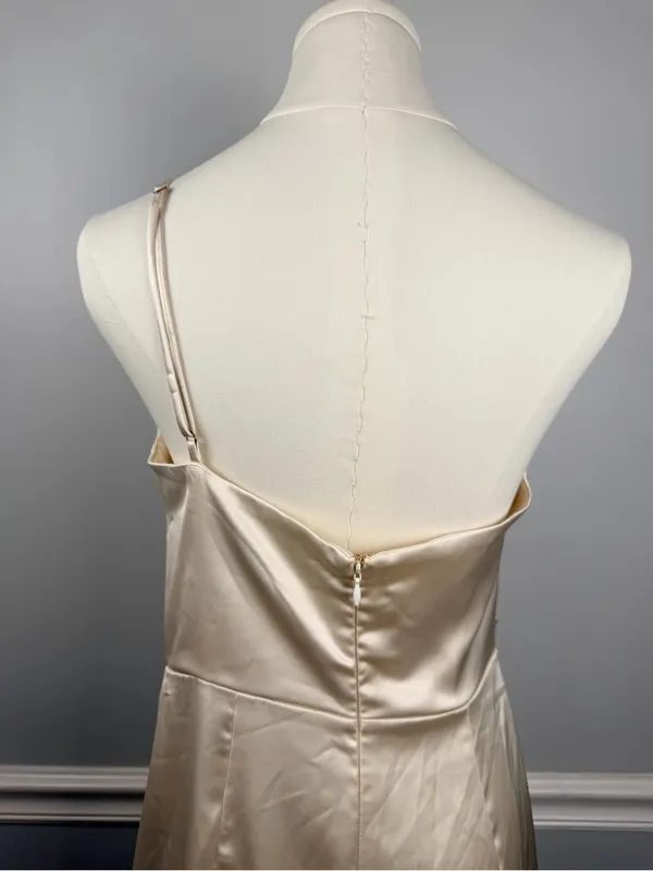 Petal & Pup Luella One-Shoulder Satin Slipdress size 8 in pearl white - Image 5