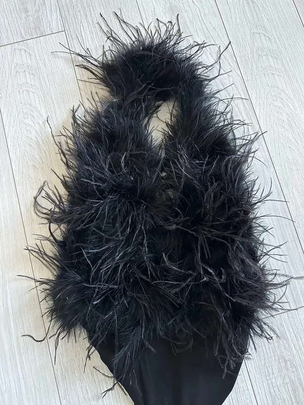 Feather halter bodysuit Black Size M - Image 5