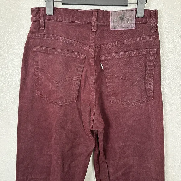 Levis Vintage Silver Tab Loose Pants Jeans Womens 8 Baggy‎ Leg Wine Burgundy - Image 4
