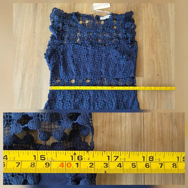 Petal and Pup Womens Lauren Dress - Navy Lace Cutout Midi Sz 14 - Image 12