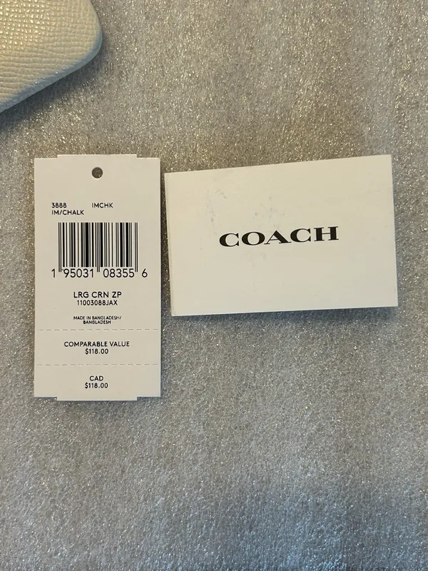 Coach Large Corner Zip Wristlet Chalk White 3888 - Image 4
