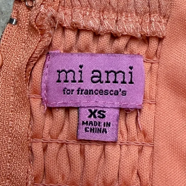 Women XS Fairycore Peach Cottagecore Boho Square Neck Coquette Mini Dress mi ami - Image 3