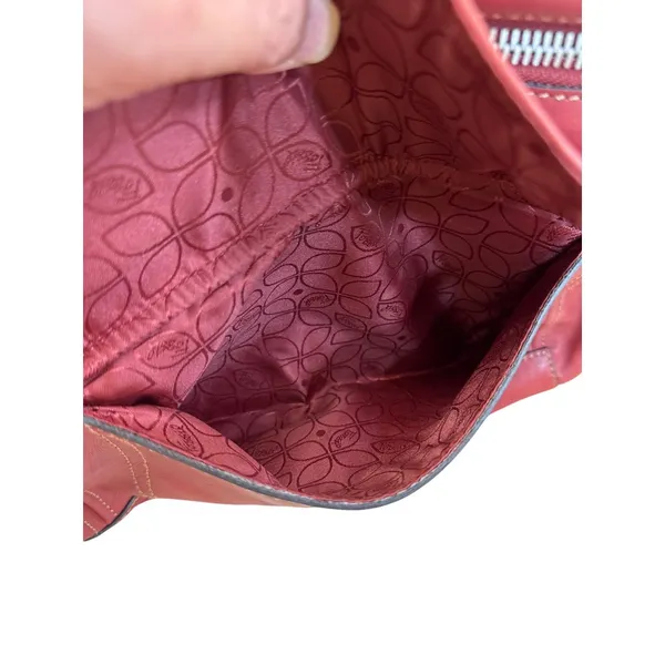 Fossil Vintage Womans Red Leather Handbag Clutch With Dual Handles SKU8148 - Image 11
