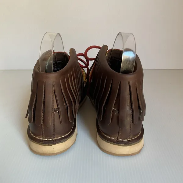 Ariat Fringe Leather Moccasin Boots Women’s 6 Western Boho Multicolor Suede - Image 6