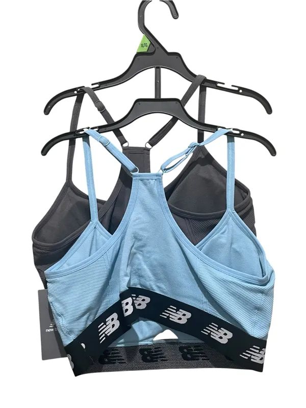 New Balance 2 Pack Sports Bras Gray Blue Racerback Workout Women’s Size XL NWT - Image 4