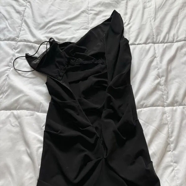 Nicole Miller Womens‎ Black One Off Shoulder Bodycon Mini Dress Cocktail Party - Image 13