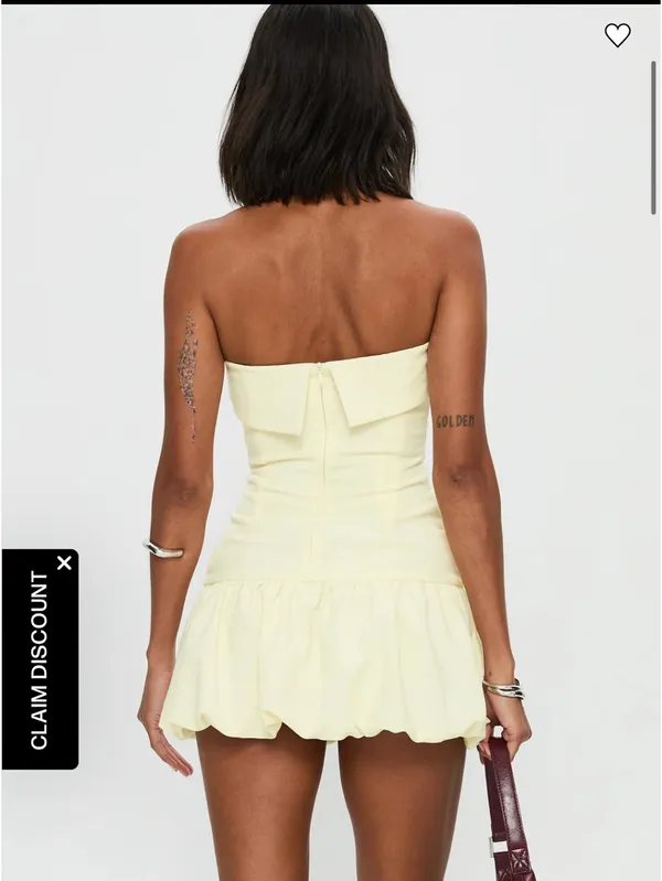 Princess Polly Mousse Mini Dress Lemon - Image 5