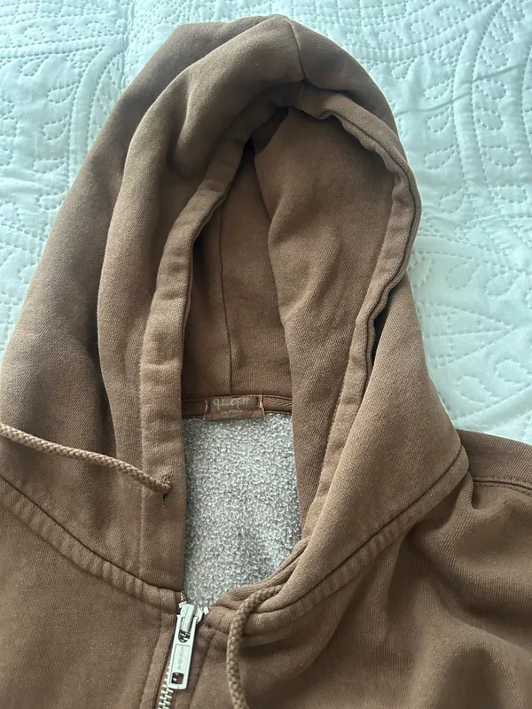 John Galt Brandy Melville Christy Zip-Up Oversized Hoodie - Image 4