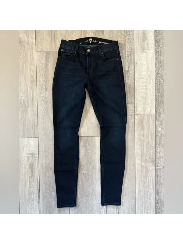 7 For All Mankind Gwenevere Dark Wash Denim Skinny jeans size 27 - Image 5
