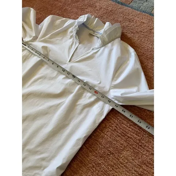 Vineyard Vines white ruffle collar blouse long sleeve XS - Image 3