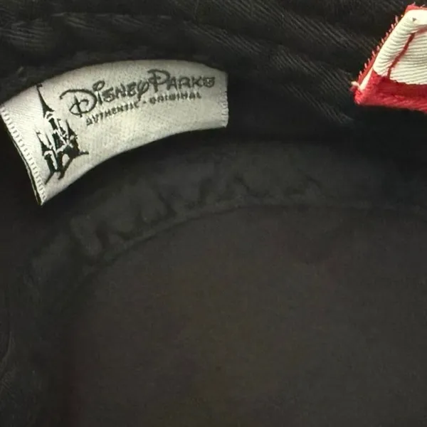 Disney Minne Mouse Hat Cap Strap Back Adult Black Red 5 Panel Bling Jewel Cotton - Image 2