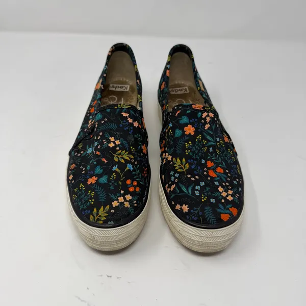 Keds Rifle Paper Co Triple Decker Floral Slip On Sneakers Black Womens 7.5 - Image 2