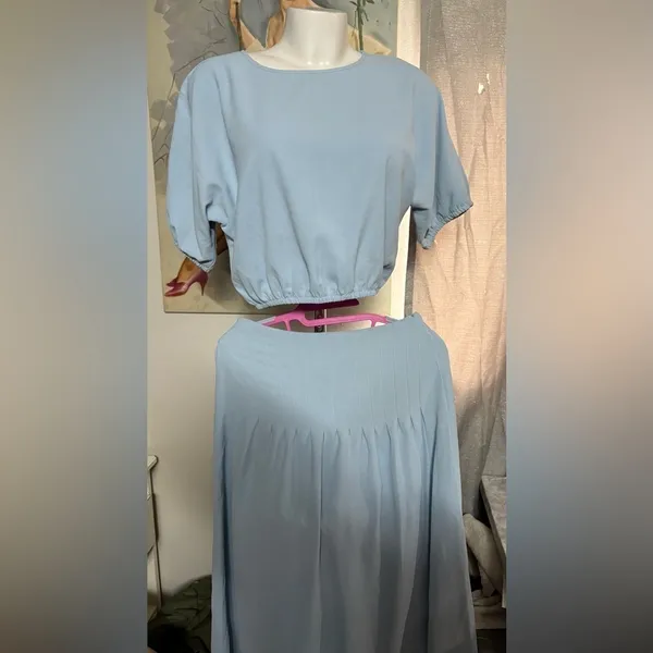 Ecowish 2 piece maxi skirt and crop top, woman’s 2 piece set, size small, new - Image 7