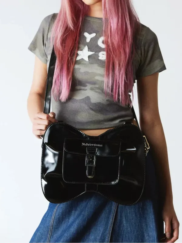 Dr. Martens Black Kiev VEGAN Bow Bag Crossbody Backpack 2-Way Purse - Image 3