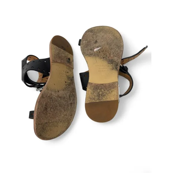 Isabel Marant 35 / 5 toile Jusip Malick Black Leather Sandal Ankle Toe Strap - Image 4