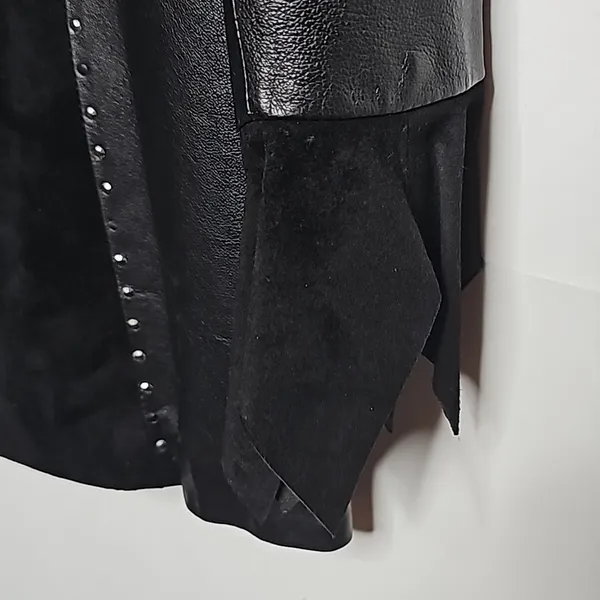 Vintage Maxen Couture RARE 100% leather rhinestone black western jacket sz 10 - Image 11