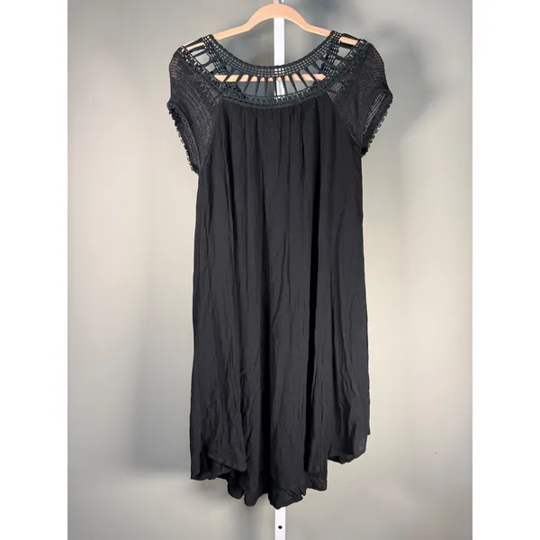 Lola Made in Italy Black Crochet Cover Up Dress‎ Boho Resort NWT - Image 5