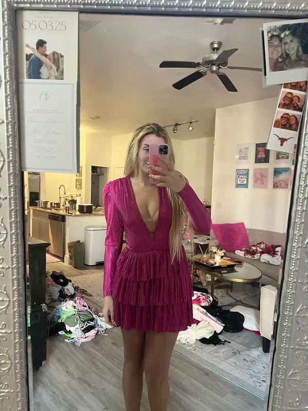 Sabina Musayev Revolve Pink Ruffle Dress - Image 2