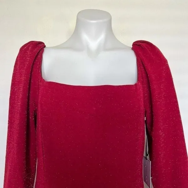NEW 1. State RED Dress LARGE stretch cocktail party - Image 8