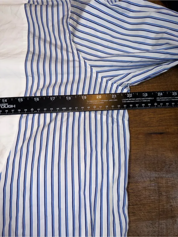 Polo Ralph Lauren Striped Bib-Front Poplin Dress Preppy Chic Tuxedo Dress Sz 14‎ - Image 5