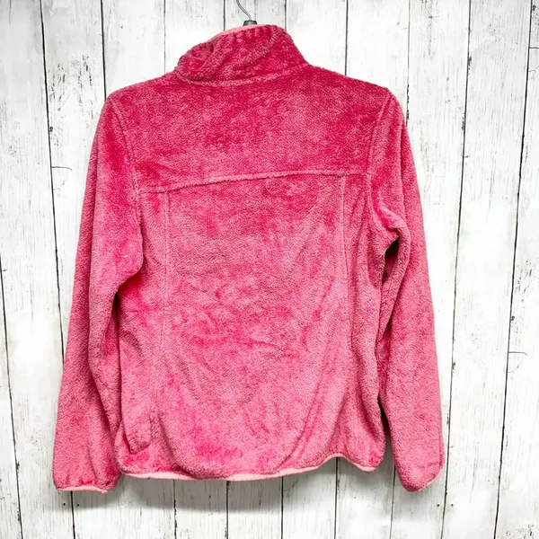 Free Country Pullover Women Small Pink‎ Collared Button Fleece Kangaroo Pocket - Image 7