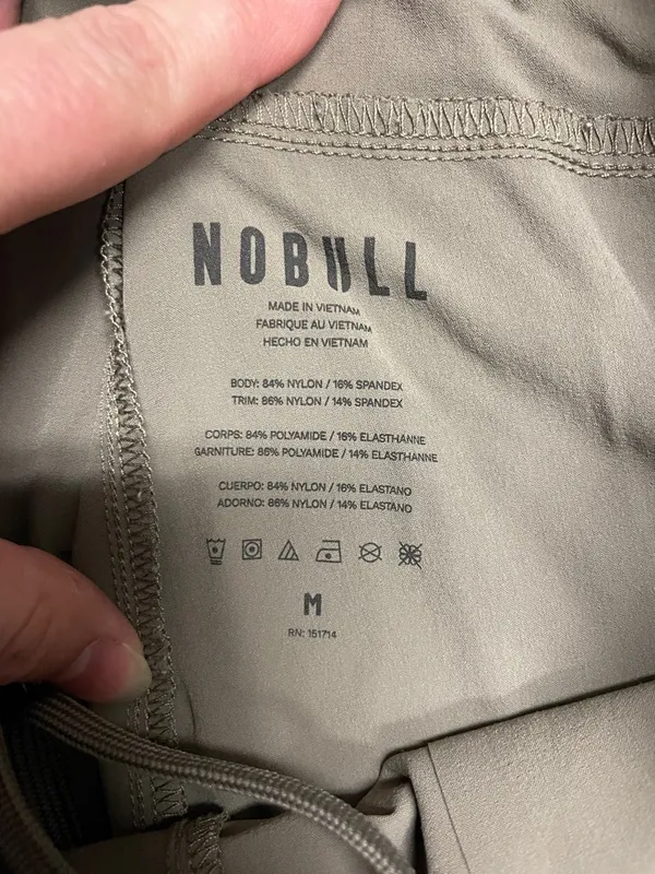 NOBULL Tan Womens tapered leg pants pull on nylon size Medium drawstring - Image 3