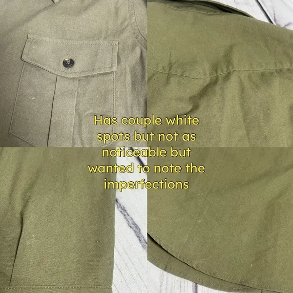 Tuckernuck Med Olive Steele Button Up Utility Blouse Shirt‎ Linen Blend Forest - Image 8