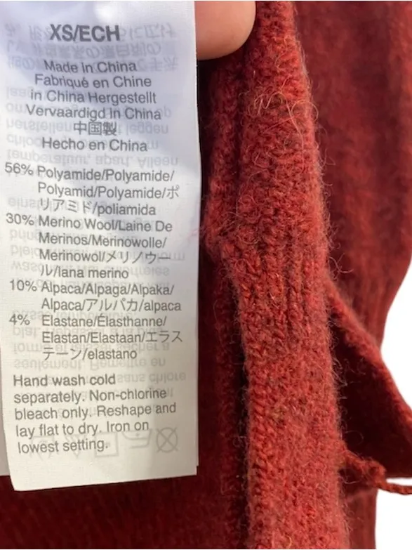 Madewell Cozy Cardigan Open-Front Rust Sweater Oversized Size XS NWT - Image 8