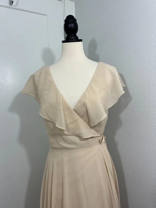 New Jenny Yoo Size 6 Sand Dune Faye Luxe Chiffon Wrap Bridesmaid Dress - Image 9