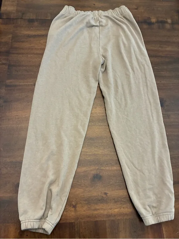 Alo Accolade Joggers Sweatpants Women’s Small Tan Pants Slight Wash Wear - Image 3