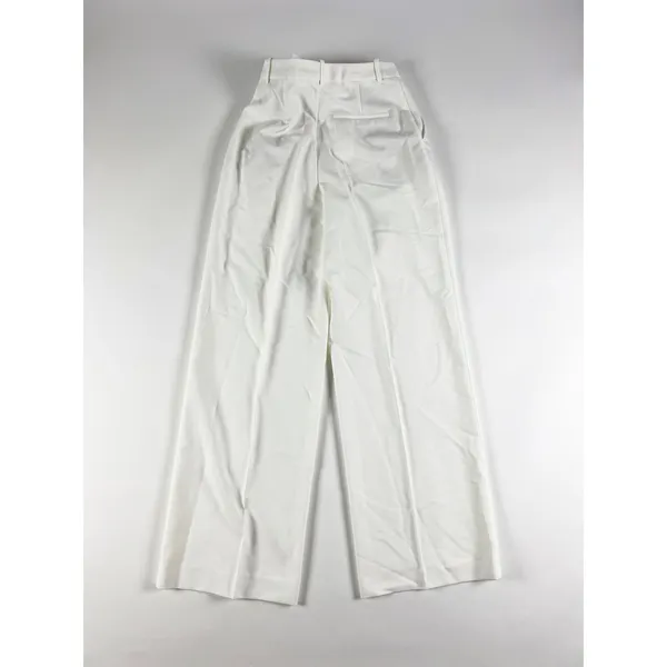 ZARA NEW Mid Rise Straight Leg Front Pleat Stretch Twill Trousers Pants White S - Image 4