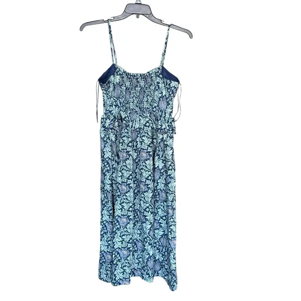 Tuckernuck Hyacinth House 100% Cotton Blue Floral Maeve Midi Dress Size Small - Image 5